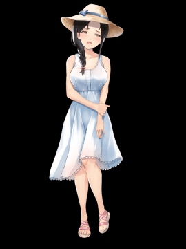 (同人CG集) [ブロッサムエイト (イロハカエデ)] ひなたの向こう。_NoTxtヒロイン立ち絵(ワンピース_恥ずかしい)