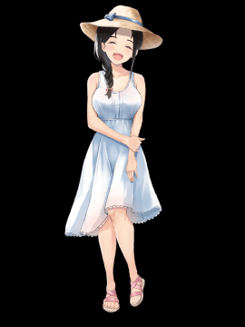 (同人CG集) [ブロッサムエイト (イロハカエデ)] ひなたの向こう。_NoTxtヒロイン立ち絵(ワンピース_笑顔))