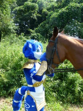 [Ayano Harumaki]&nbsp;&nbsp;Krystal from Star Fox_0787_Ayano_Visits_Horse_Farm_and_Inari_Shrine_Cosplay.Ayano.HorseFarm.09