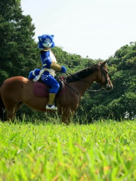 [Ayano Harumaki]&nbsp;&nbsp;Krystal from Star Fox_0789_Ayano_Visits_Horse_Farm_and_Inari_Shrine_Cosplay.Ayano.HorseFarm.11