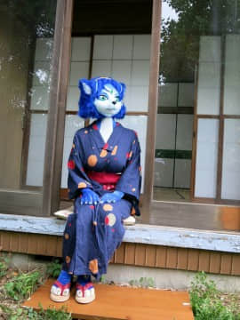 [Ayano Harumaki]&nbsp;&nbsp;Krystal from Star Fox_0053_Ayano_Cools_Down_in_a_Yukata_Cosplay.Ayano.Yukata.11