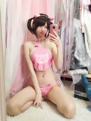 Nagisa 魔物喵 - 猪猪粉肚兜_(28)